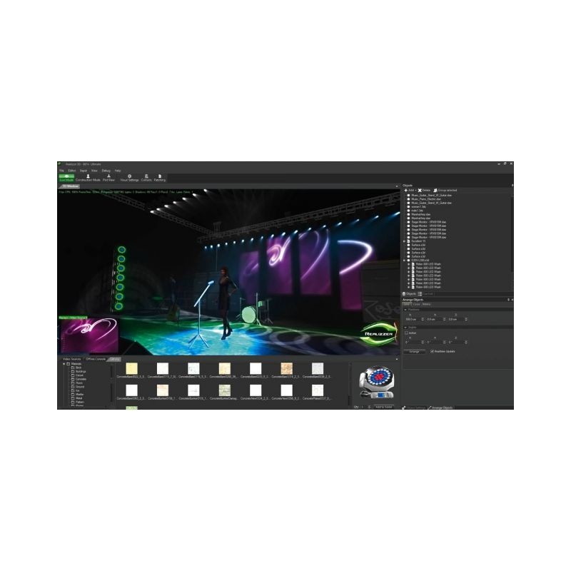 Monacor REALIZZER-3D Oprogramowanie do wizualizacji pokazów świetlnych sterowanych DMX w trybie real-time